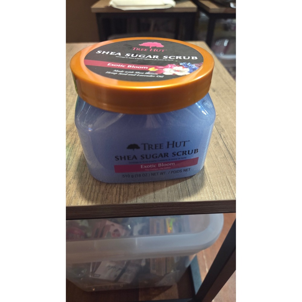 Tree Hut Shea Sugar Scrub Exotic Bloom 18oz Body Exfoliator with Hemp Seed Oil